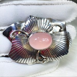 Carol Felley Rose Quartz Sterling Brooch Pendant